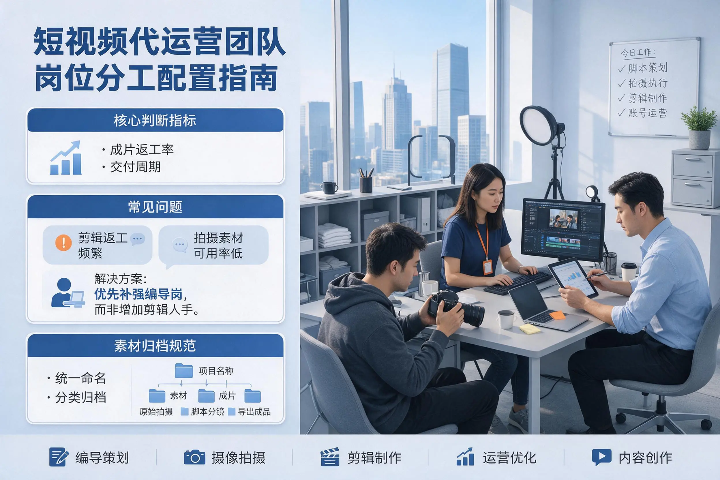 短视频代运营团队如何配置?三亚企业岗位分工科普说明