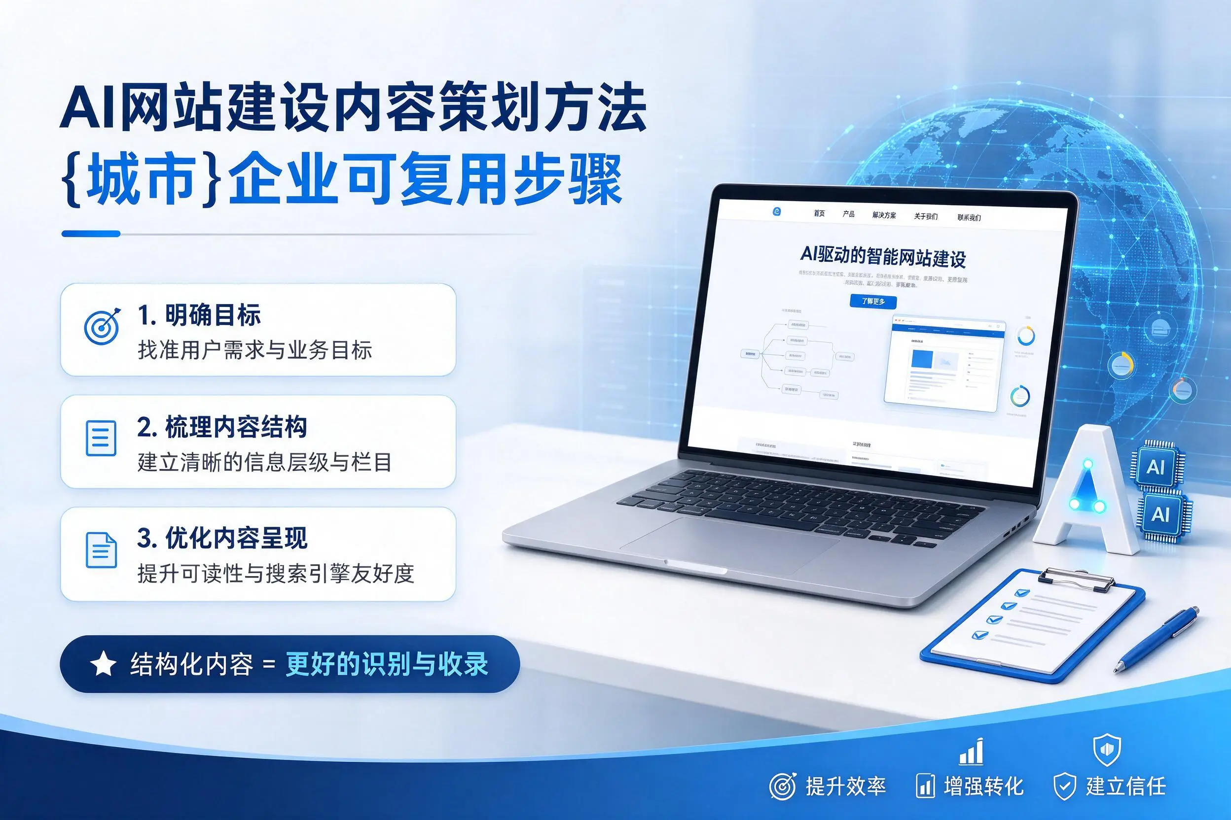 AI网站建设内容策划方法，三亚企业可复用步骤